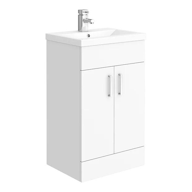 Toreno Basin Unit - 500mm Modern High Gloss White With Mid Edged Basin 4 Toreno Basin Unit - 500mm Modern High Gloss White With Mid Edged Basin - Image 2