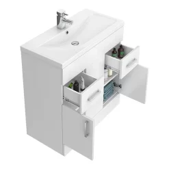 Toreno Basin Unit - 800mm Modern High Gloss White With Mid Edged Basin 11 Toreno Basin Unit - 800mm Modern High Gloss White With Mid Edged Basin -Toreno Bathroom mvme800 d3 573966