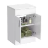 Toreno Floor Standing Countertop Vanity Unit - Gloss White - 505mm With Chrome Handles -Toreno Bathroom mwt505 d1
