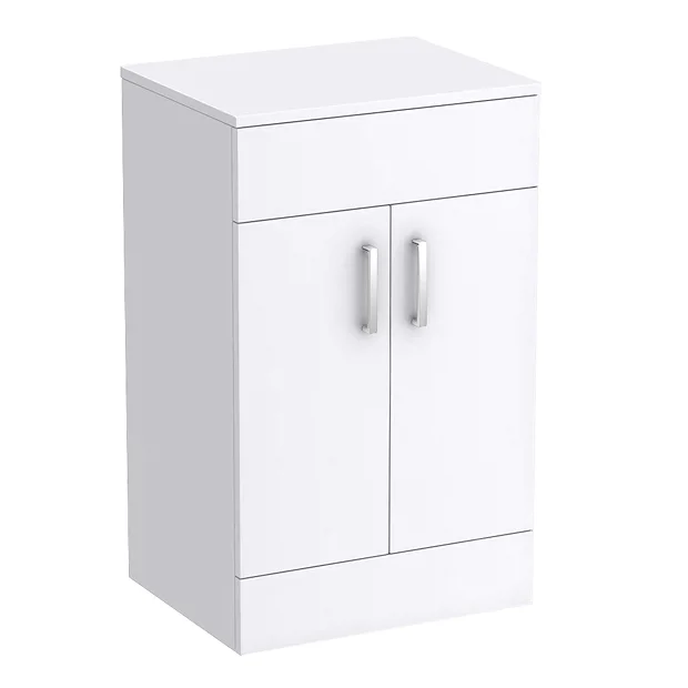 Toreno Floor Standing Countertop Vanity Unit - Gloss White - 505mm With Chrome Handles 4 Toreno Floor Standing Countertop Vanity Unit - Gloss White - 505mm With Chrome Handles - Image 2