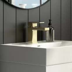 Toreno Modern Brushed Brass Basin Mono Mixer Tap -Toreno Bathroom tbbtap d1