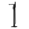 Toreno Modern Matt Black Floor Mounted Free-standing Bath Shower Mixer -Toreno Bathroom tbfst d3