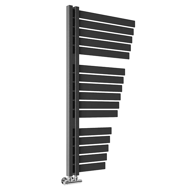 Toreno Casa Offset Tapered Heated Towel Rail - Anthracite (1100 X 590mm) 3 Toreno Casa Offset Tapered Heated Towel Rail - Anthracite (1100 X 590mm) - Image 2