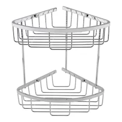 Toreno Modern 2 Tier Corner Fixed Wire Basket 7 Toreno Modern 2 Tier Corner Fixed Wire Basket -Toreno Bathroom tr2tcrb d1