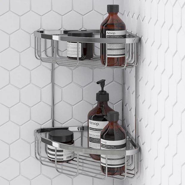 Toreno Modern 2 Tier Corner Fixed Wire Basket 4 Toreno Modern 2 Tier Corner Fixed Wire Basket - Image 2