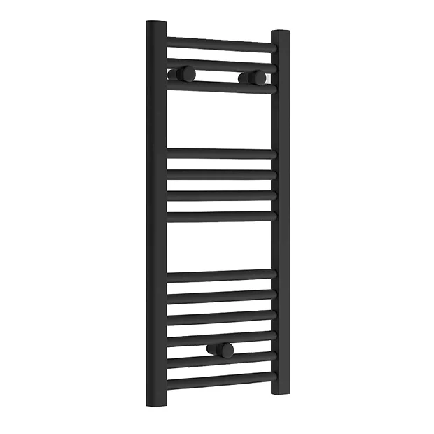 Toreno Black W300 X H800mm Heated Towel Rail - Straight 2 Toreno Black W300 X H800mm Heated Towel Rail - Straight