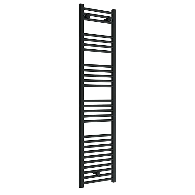 Toreno Black W400 X H1600mm Heated Towel Rail - Straight 3 Toreno Black W400 X H1600mm Heated Towel Rail - Straight
