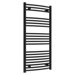 Toreno Black Curved W600 X H1200mm Heated Towel Rail