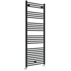 Toreno Black W600 X H1600mm Heated Towel Rail - Straight