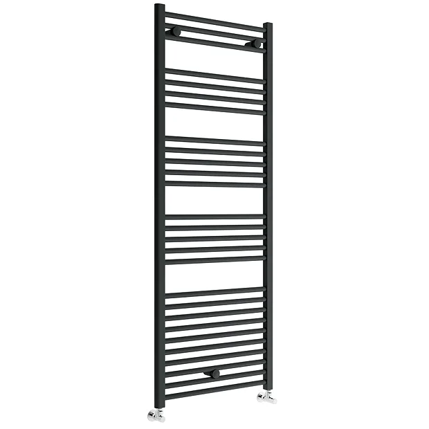 Toreno Black W600 X H1600mm Heated Towel Rail - Straight 3 Toreno Black W600 X H1600mm Heated Towel Rail - Straight