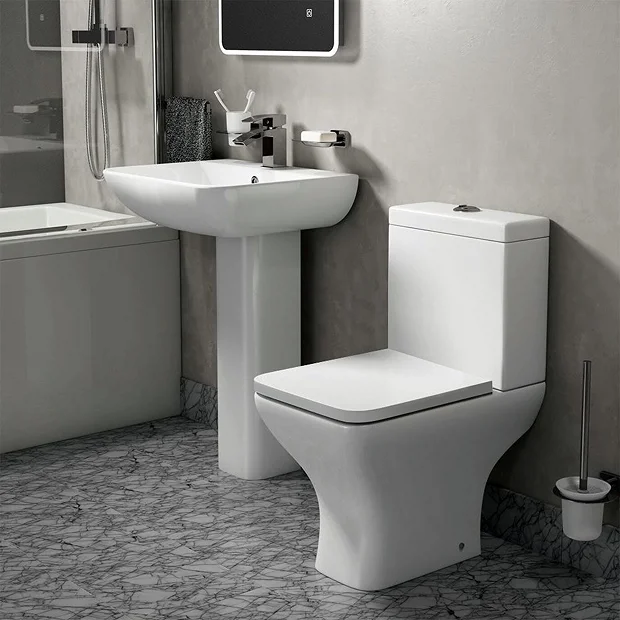 Toreno Square Rimless 4-Piece Modern Bathroom Suite 4 Toreno Square Rimless 4-Piece Modern Bathroom Suite - Image 2