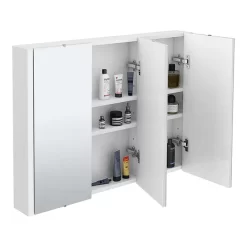 Toreno 3-Door Mirror Cabinet (Minimalist White - 900mm Wide) 7 Toreno 3-Door Mirror Cabinet (Minimalist White - 900mm Wide) -Toreno Bathroom turin3doormirrorcabinet lrg